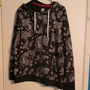 Route 66 Paisley Black Bandana Hoodie